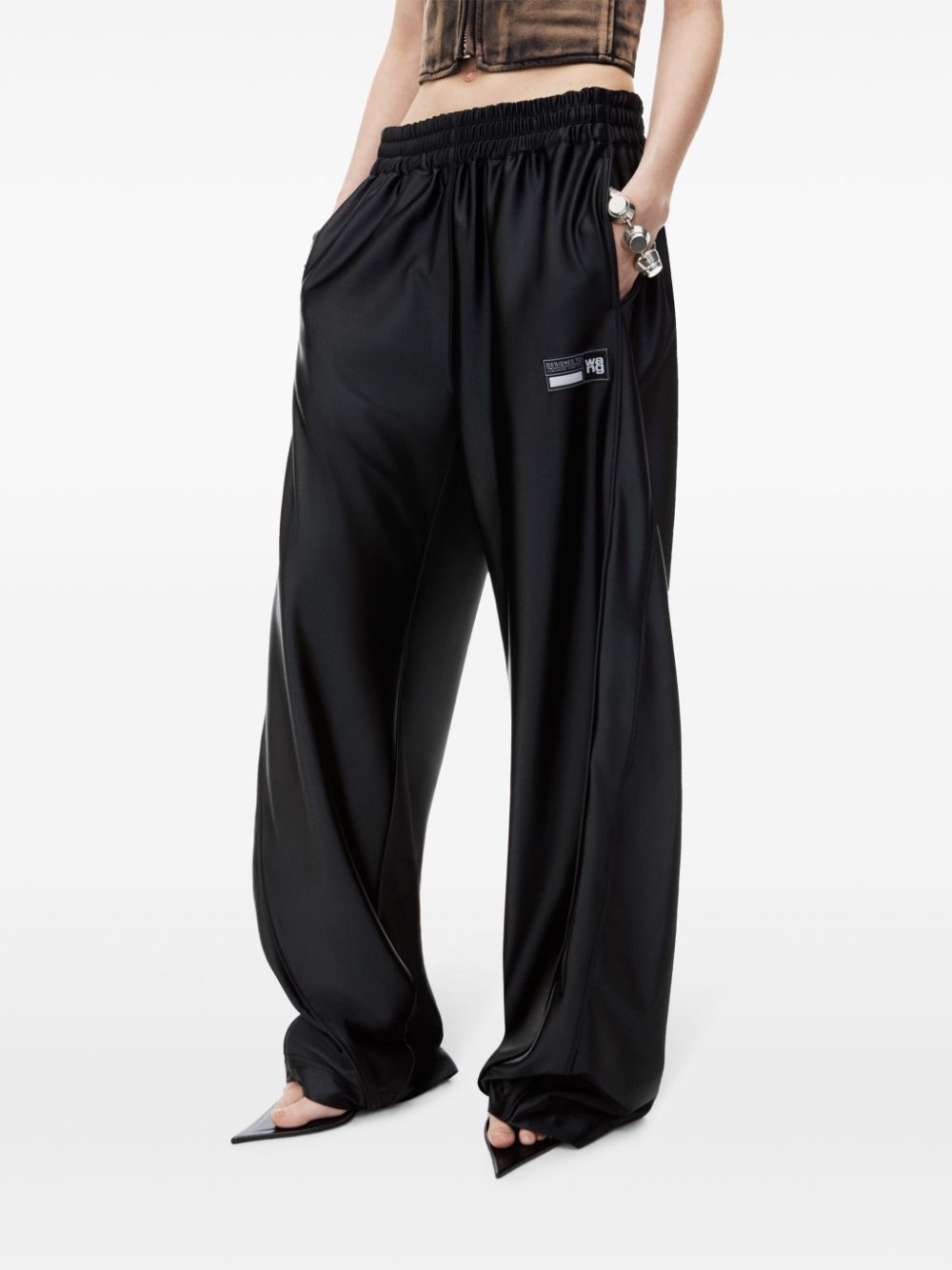 Shop Alexander Wang Logo-appliqué Track Pants In Black