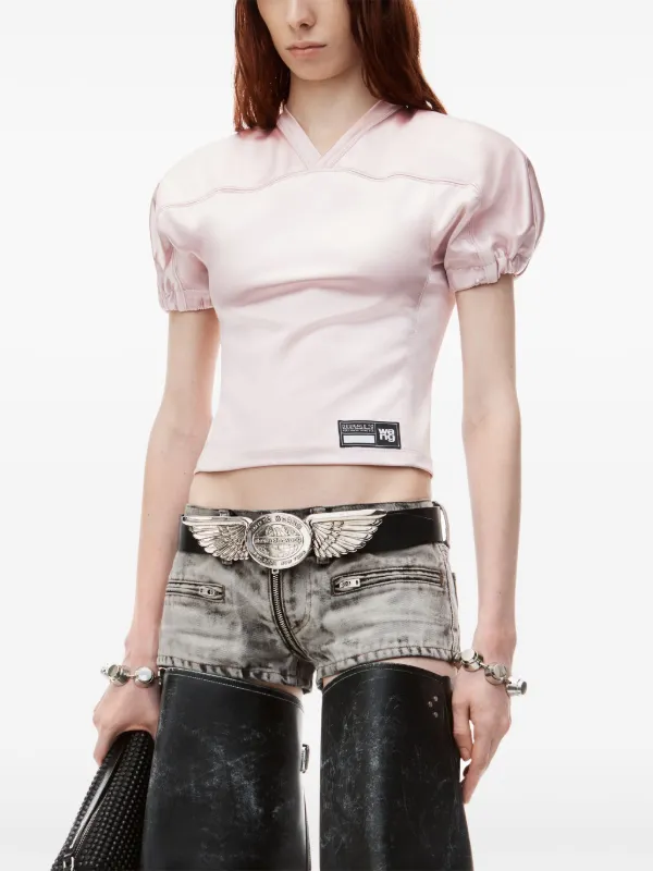 Alexander Wang Football Padded Jersey T-shirt | Pink | FARFETCH