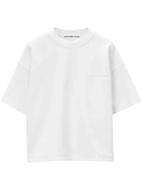 Affordable Alexander Wang logo-embossed cotton T-shirt Men