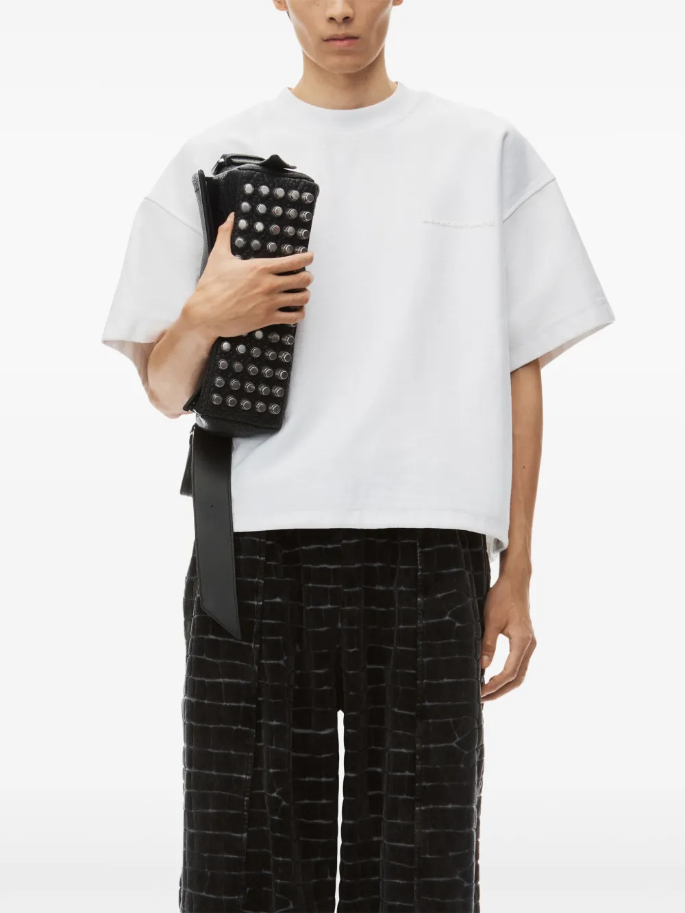Affordable Alexander Wang logo-embossed cotton T-shirt Men