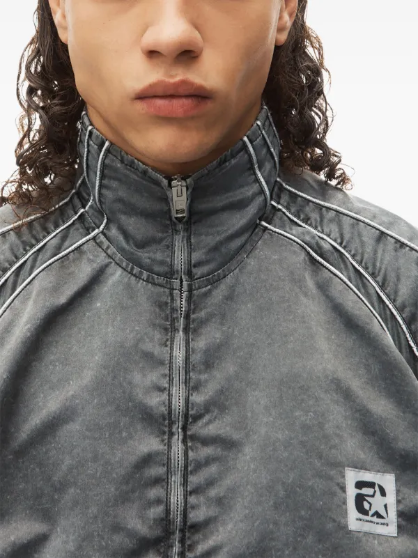 Alexander Wang Panelled Faded Bomber Jacket Grey FARFETCH BE