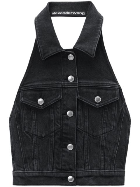 Alexander Wang halterneck denim top Women