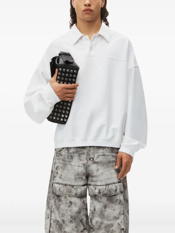 Alexander Wang logo-embossed Cotton Polo Shirt | White