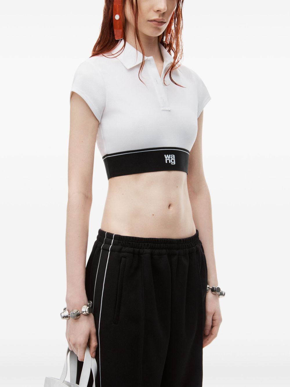 Alexander Wang Cheerleader cropped polo top Women