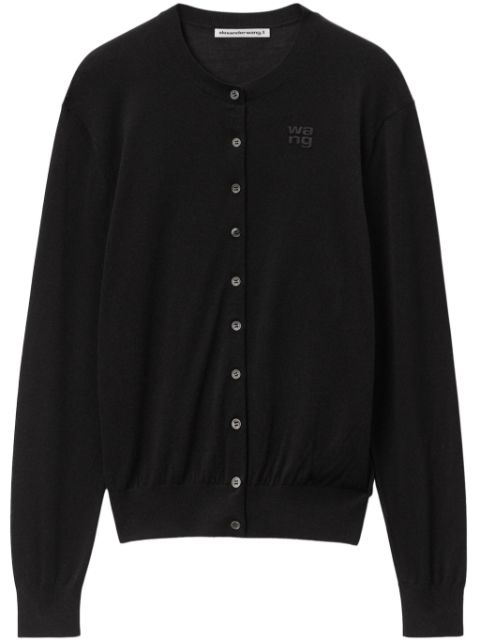 Alexander Wang logo-embossed merino-wool cardigan Women