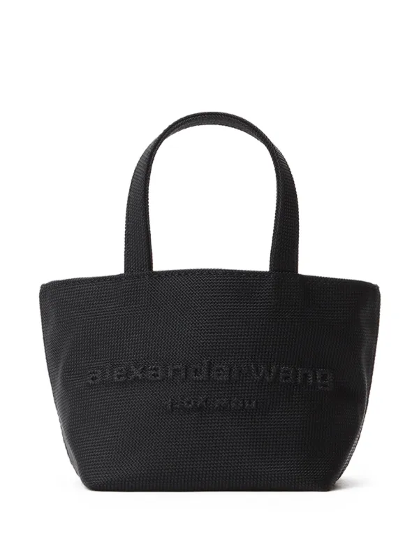 Alexander Wang Mini Punch logo embossed Leather Tote Bag Black FARFETCH PT