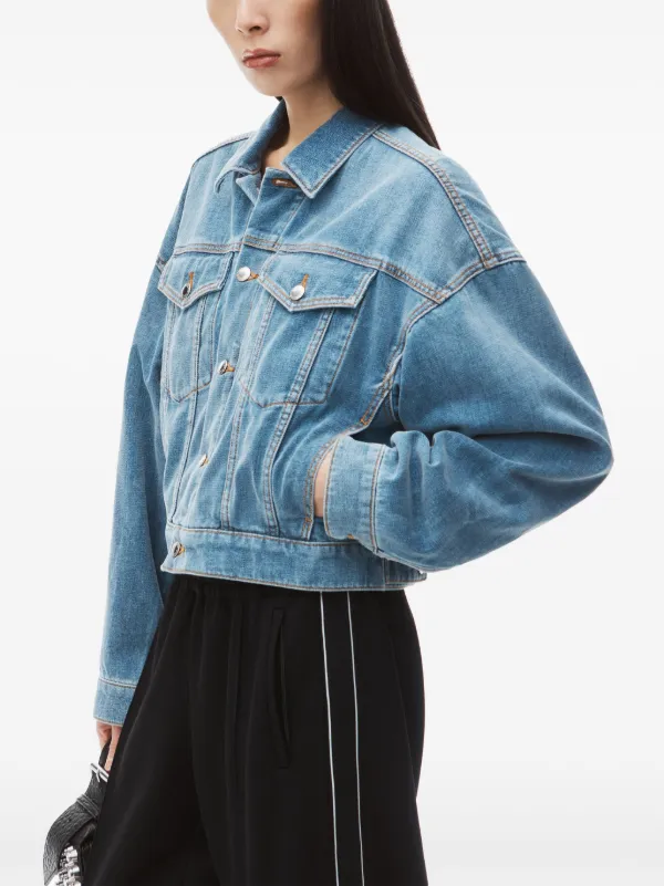 Alexander Wang クロップド デニムジャケット | ブルー