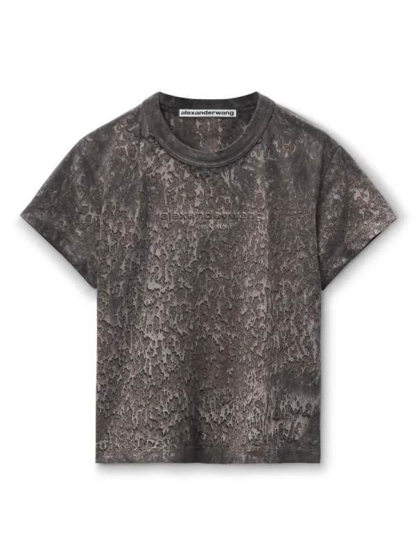 Alexander Wang Splatter-wash Cotton T-shirt | Grey | FARFETCH