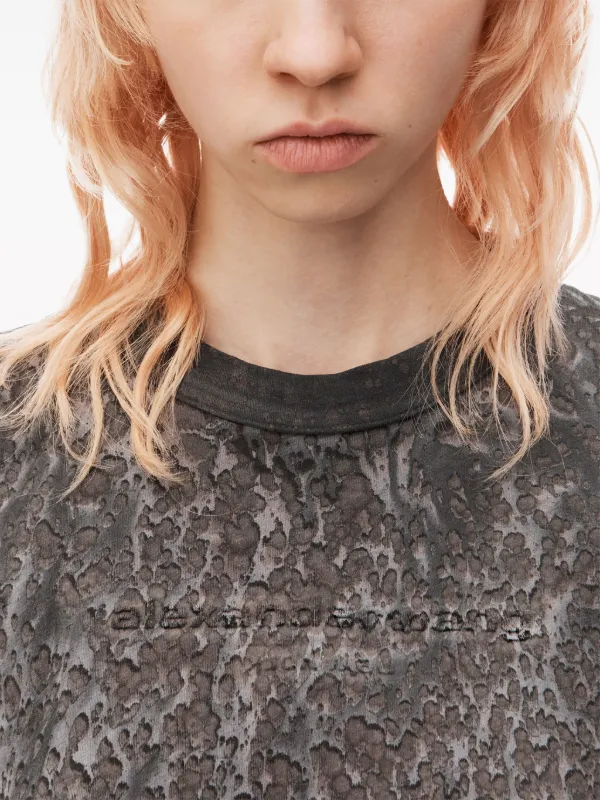 Alexander Wang Splatter-wash Cotton T-shirt | Grey | FARFETCH