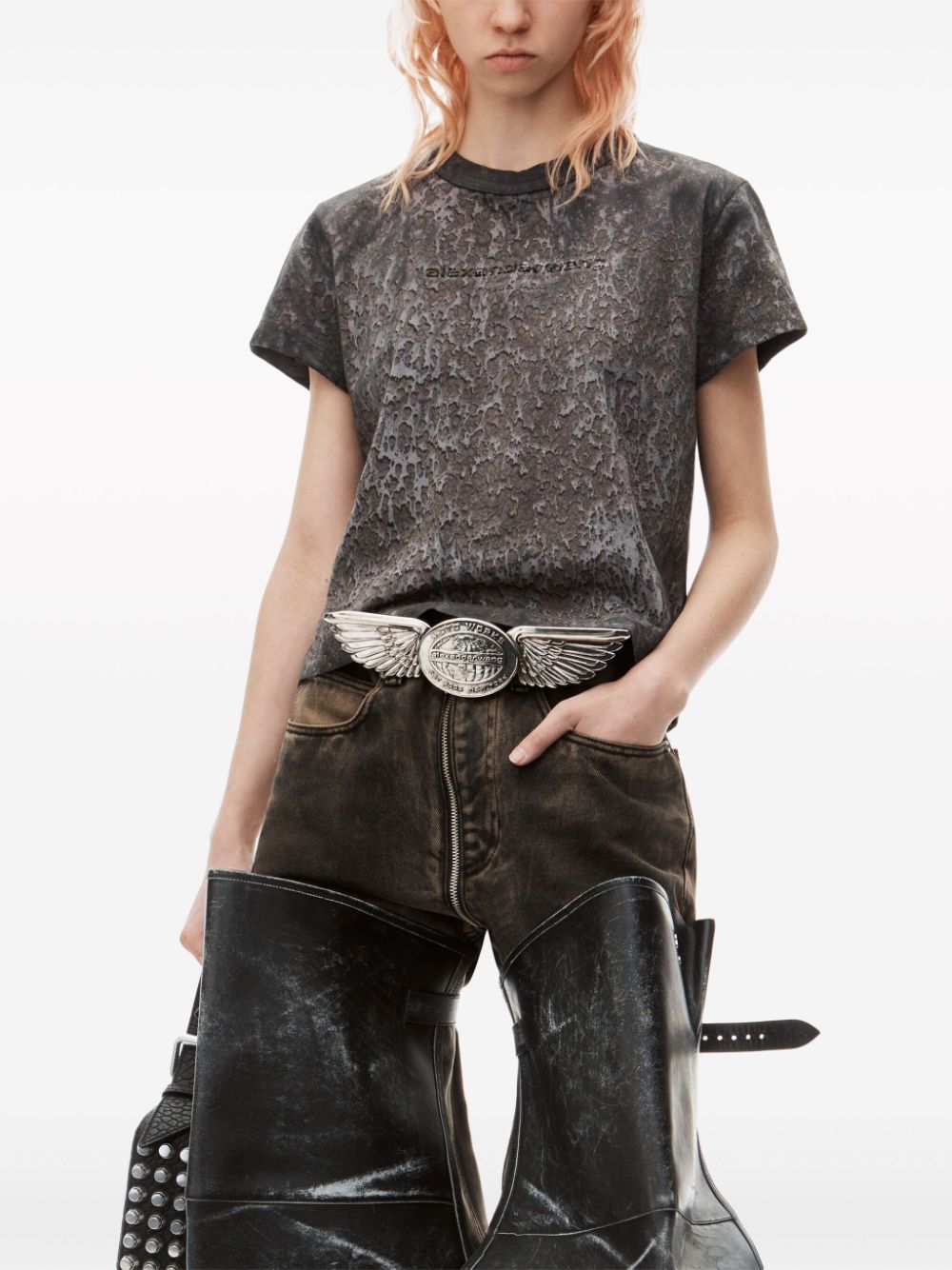 Alexander Wang Splatter-wash cotton T-shirt Women