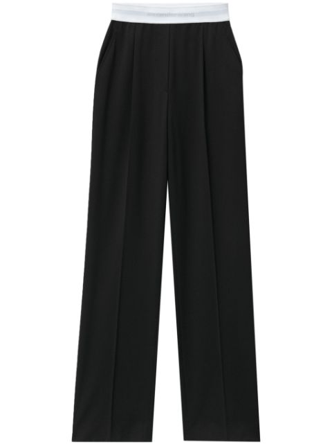 Alexander Wang pleat-detail logo-waistband trousers