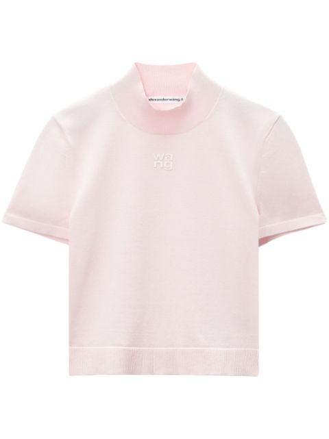 Cheap Alexander Wang logo-embossed knitted top Women