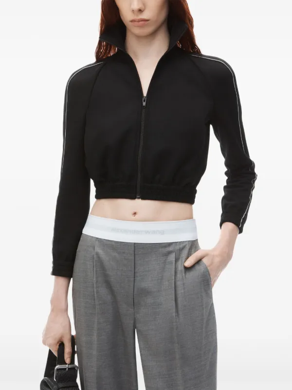 Alexander Wang pleat-detail logo-waistband Trousers | Grey