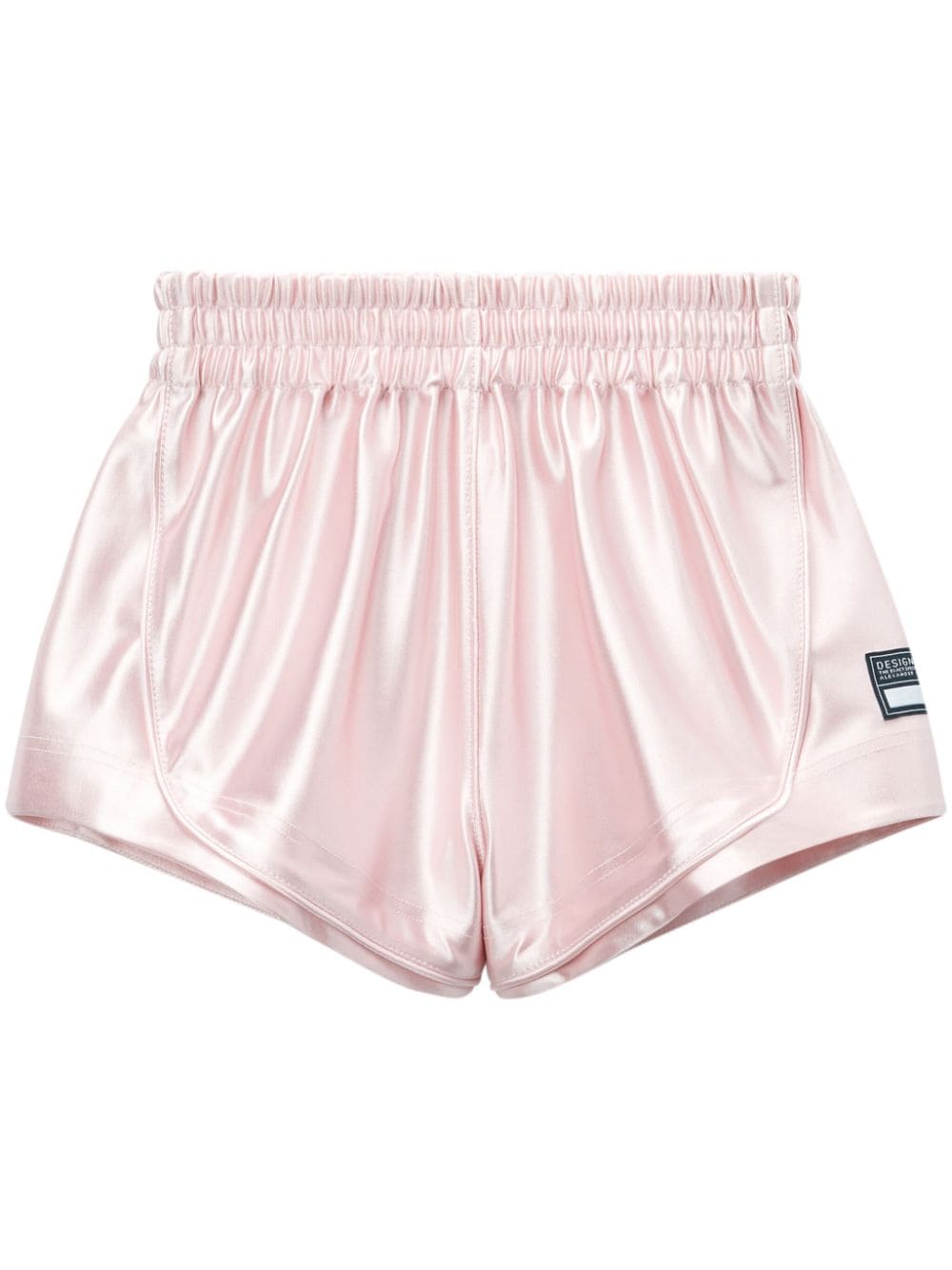 Alexander Wang Logo-tag Cotton Track Shorts In Rosa
