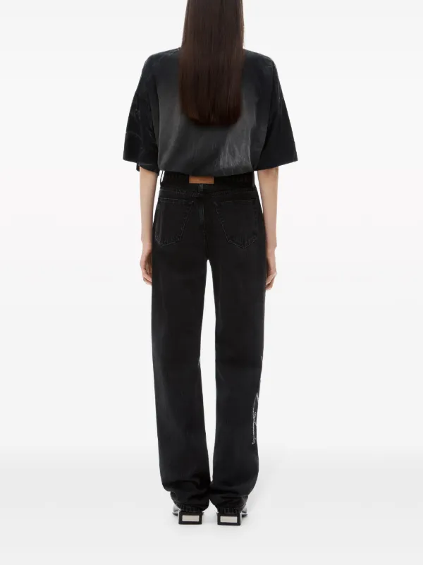 関税送料込Alexander Wang EZ logo-Embellished Jeans Alexander Wang EZ logo-embellished Jeans | Grey | FARFETCH GE