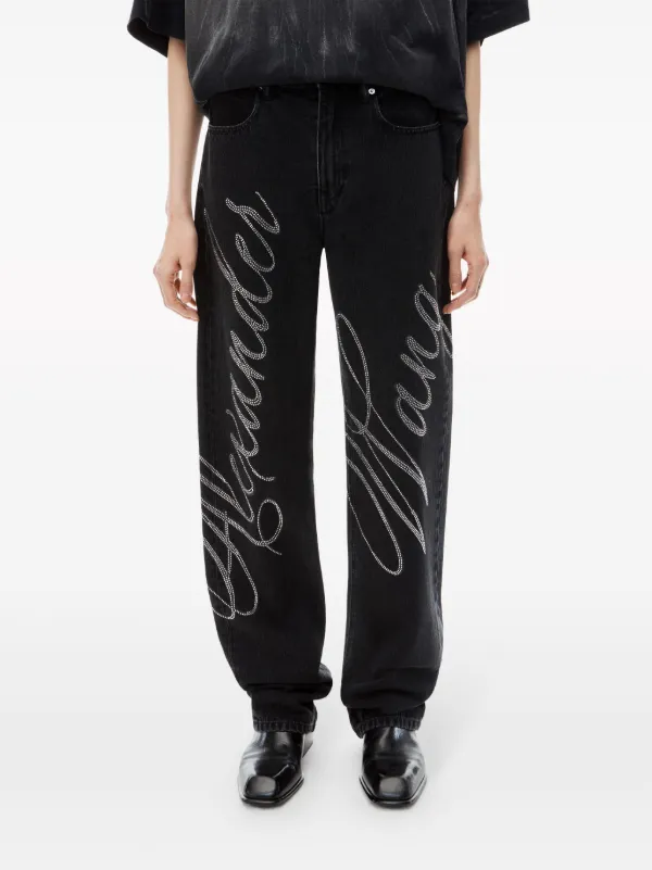 関税送料込【ALEXANDER WANG】EZ エンボスロゴジーンズ alexanderwang アレキサンダーワング エンボスロゴ デニム