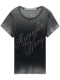 Alexander Wang Hotfix Cursive-logo cotton T-shirt - Grey