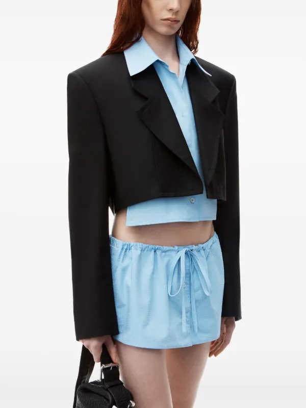 Alexander Wang レイヤード クロップドジャケット | ブラック