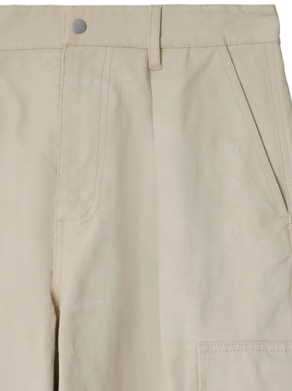 Burberry wide-leg Cotton Cargo Trousers | Neutrals | FARFETCH