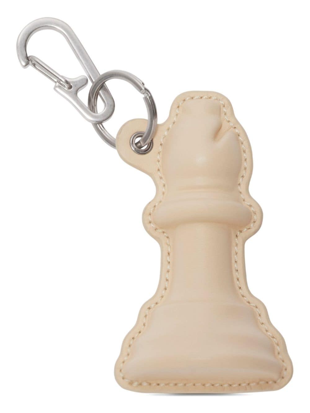 Burberry Chess Leather Charm In White