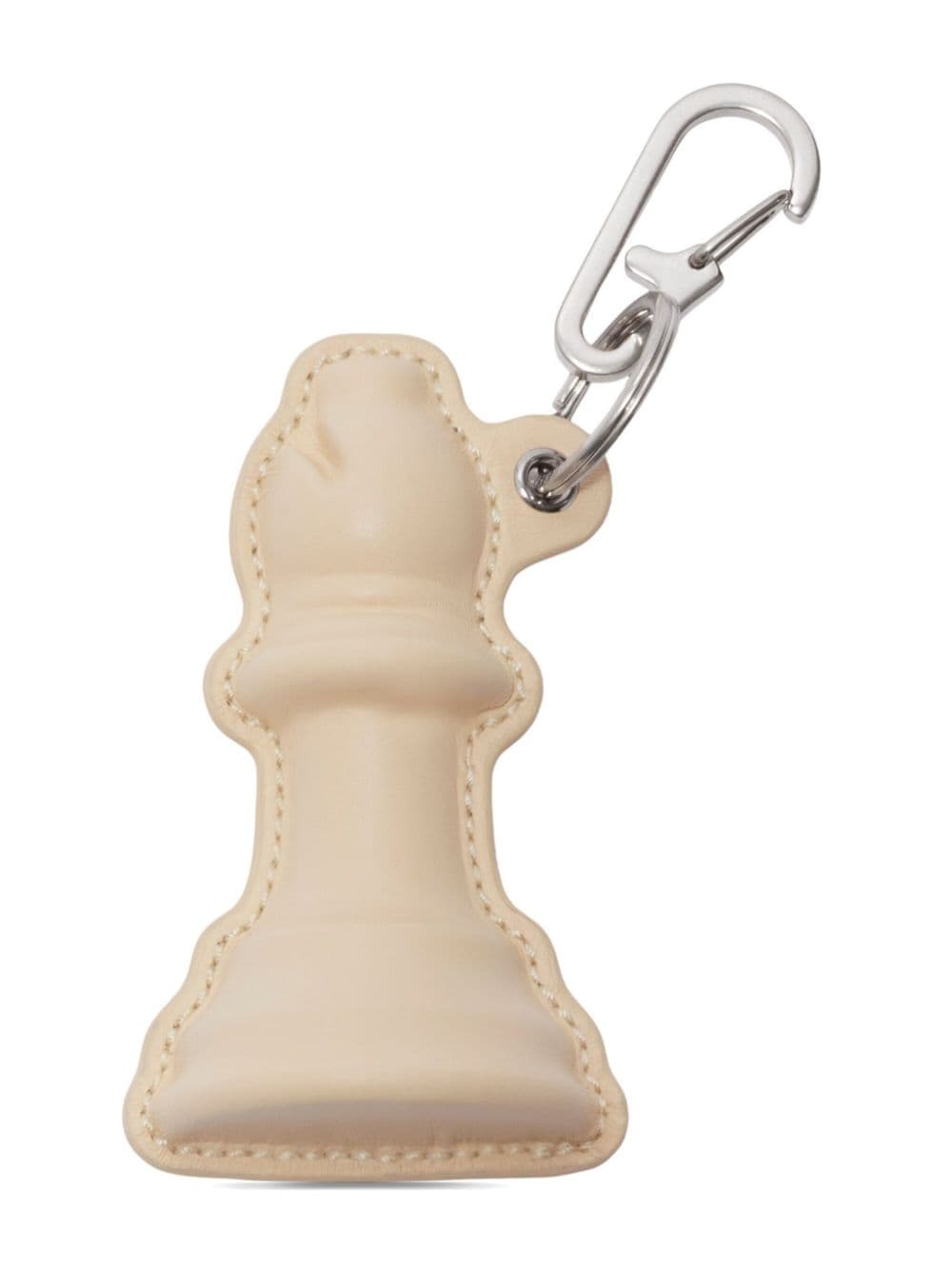 Shop Burberry Chess Leather Charm In White