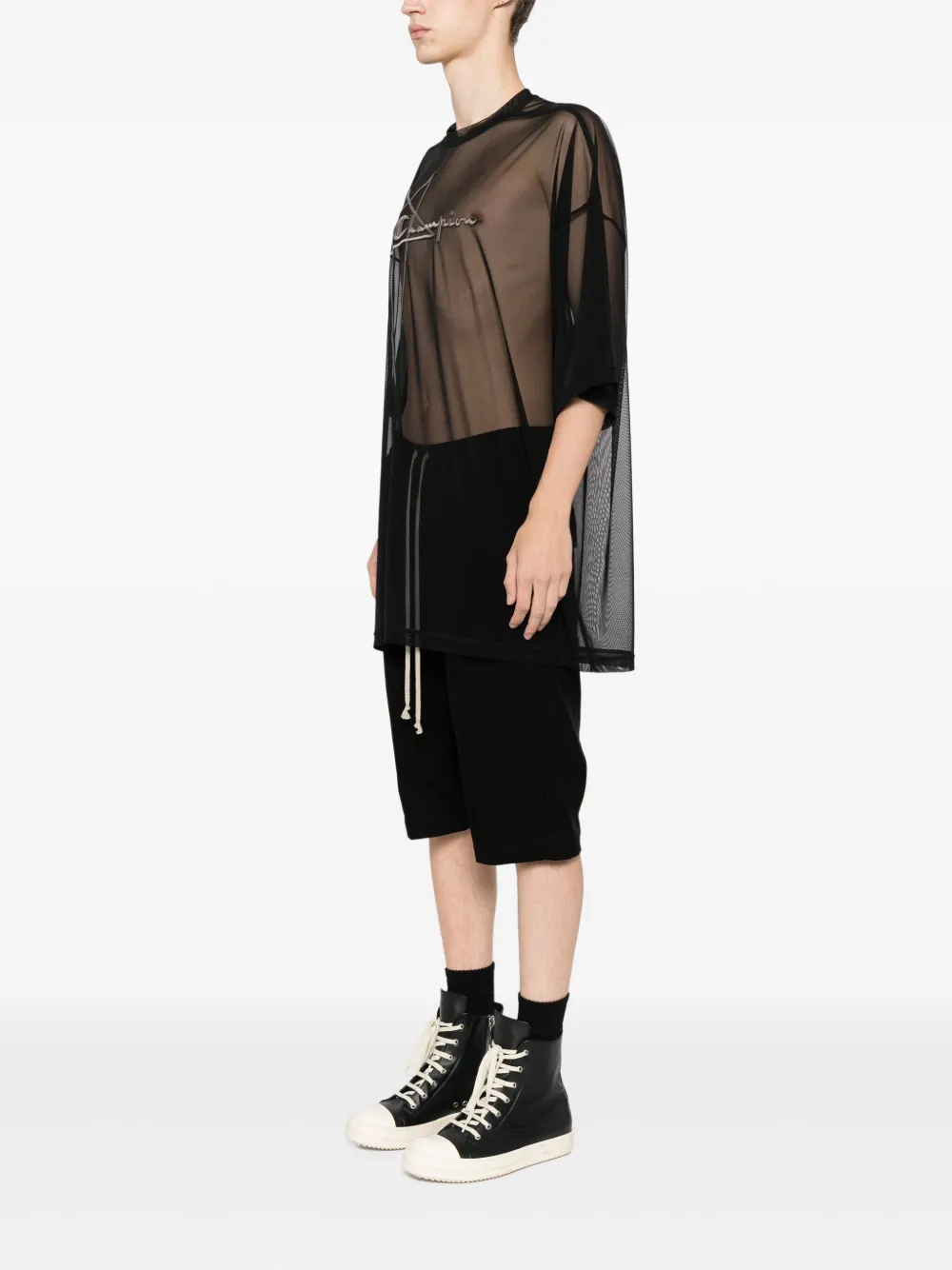 Rick Owens T-shirt met geborduurd logo Zwart