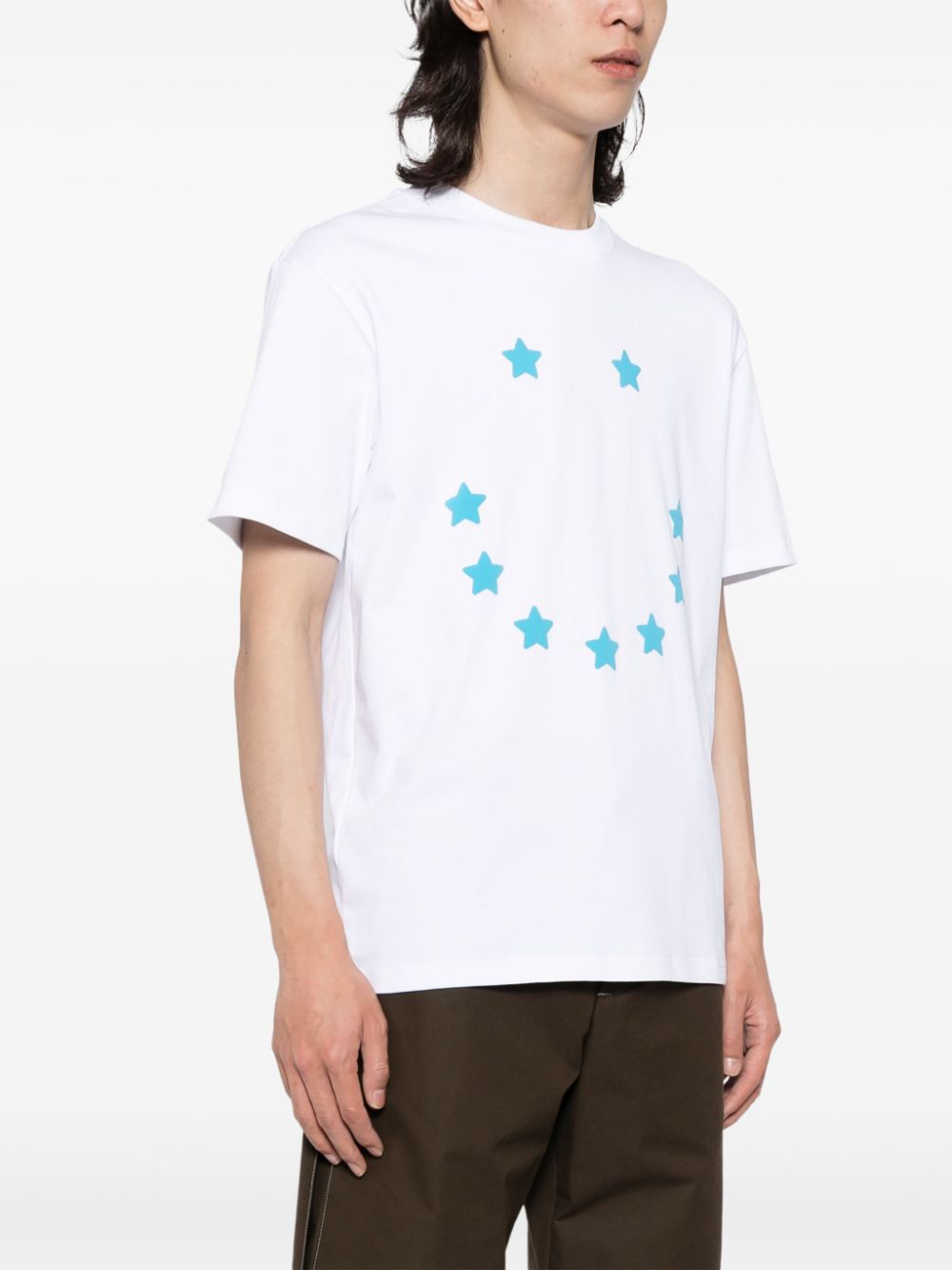 Shop Ground Zero Star-print Cotton T-shirt In White