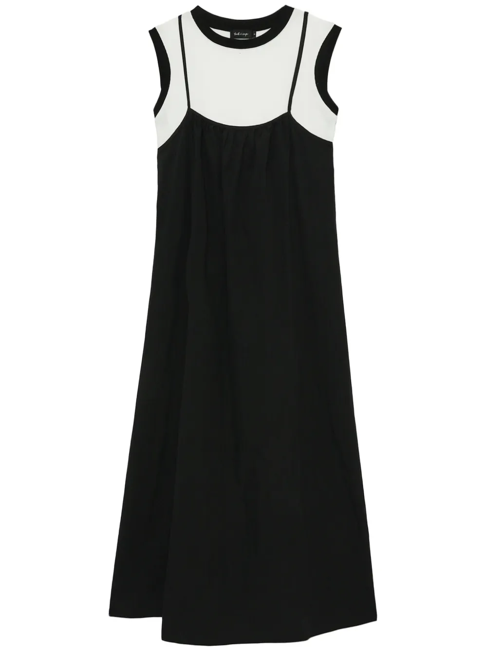 Tout A Coup Layered Midi Dress In Black