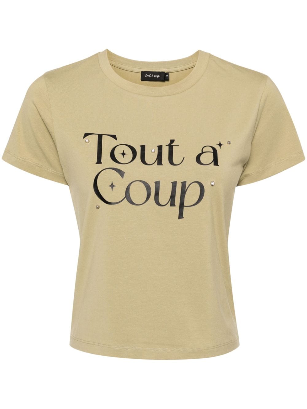 Shop Tout A Coup Logo-print Cotton-blend T-shirt In Green