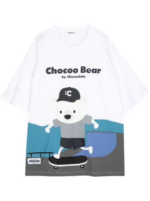 CHOCOOLATE teddy bear-print cotton T-shirt