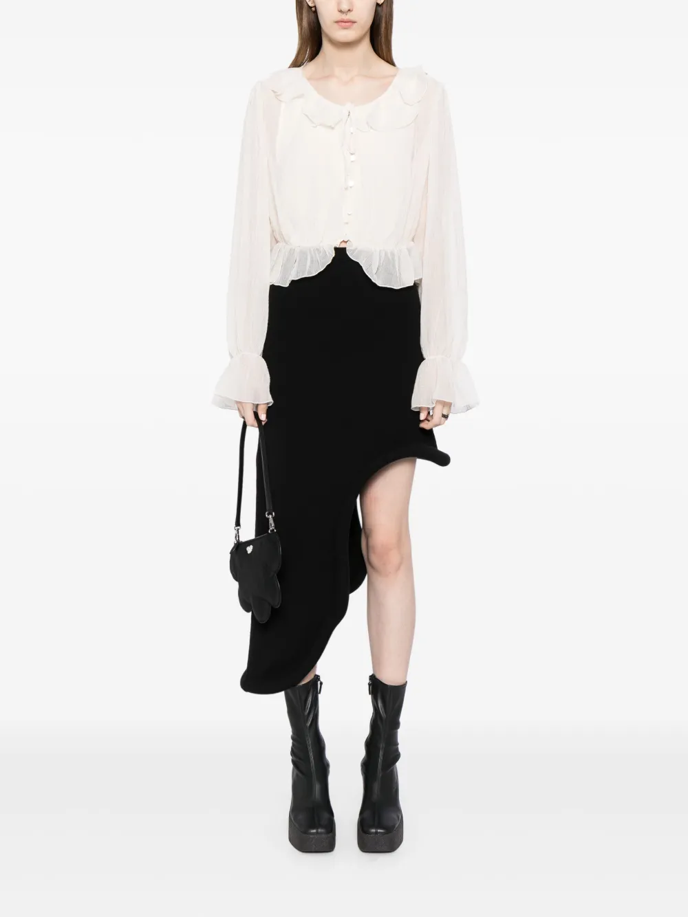 b+ab Semi-doorzichtige blouse - Wit