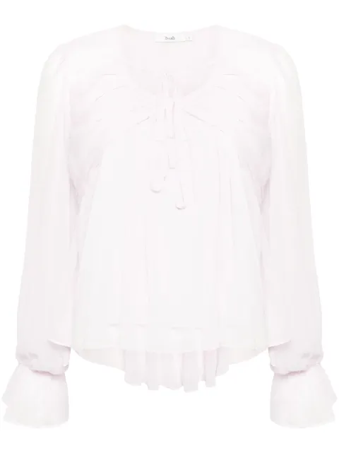 b+ab draped-detail sheer blouse