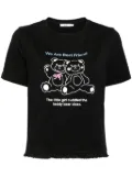 b+ab Bear frayed T-shirt - Black