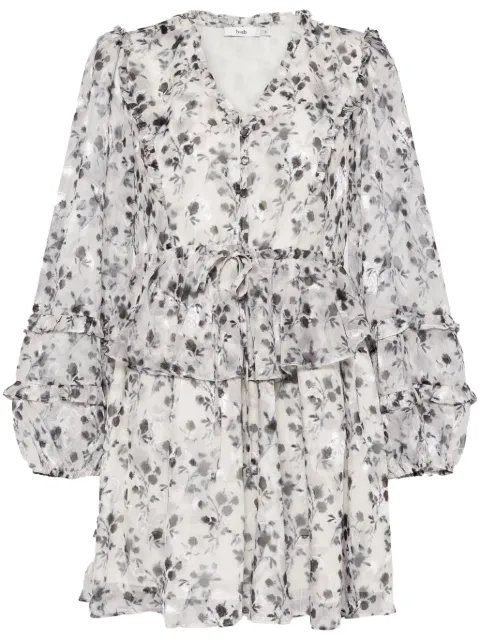 b+ab floral-print ruffle-trim minidress
