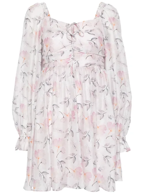 Robe fleurie mi-longue à détails de plis - b+ab - Modalova