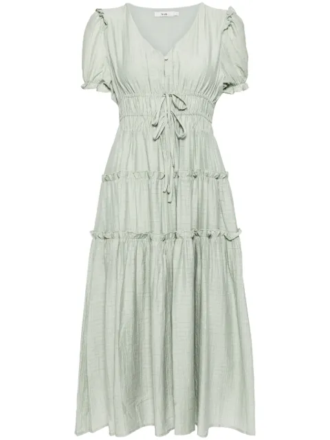 b+ab vestido midi con capas escalonadas
