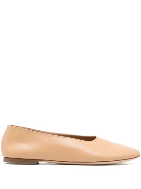 STAUD brushed leather ballerina shoes