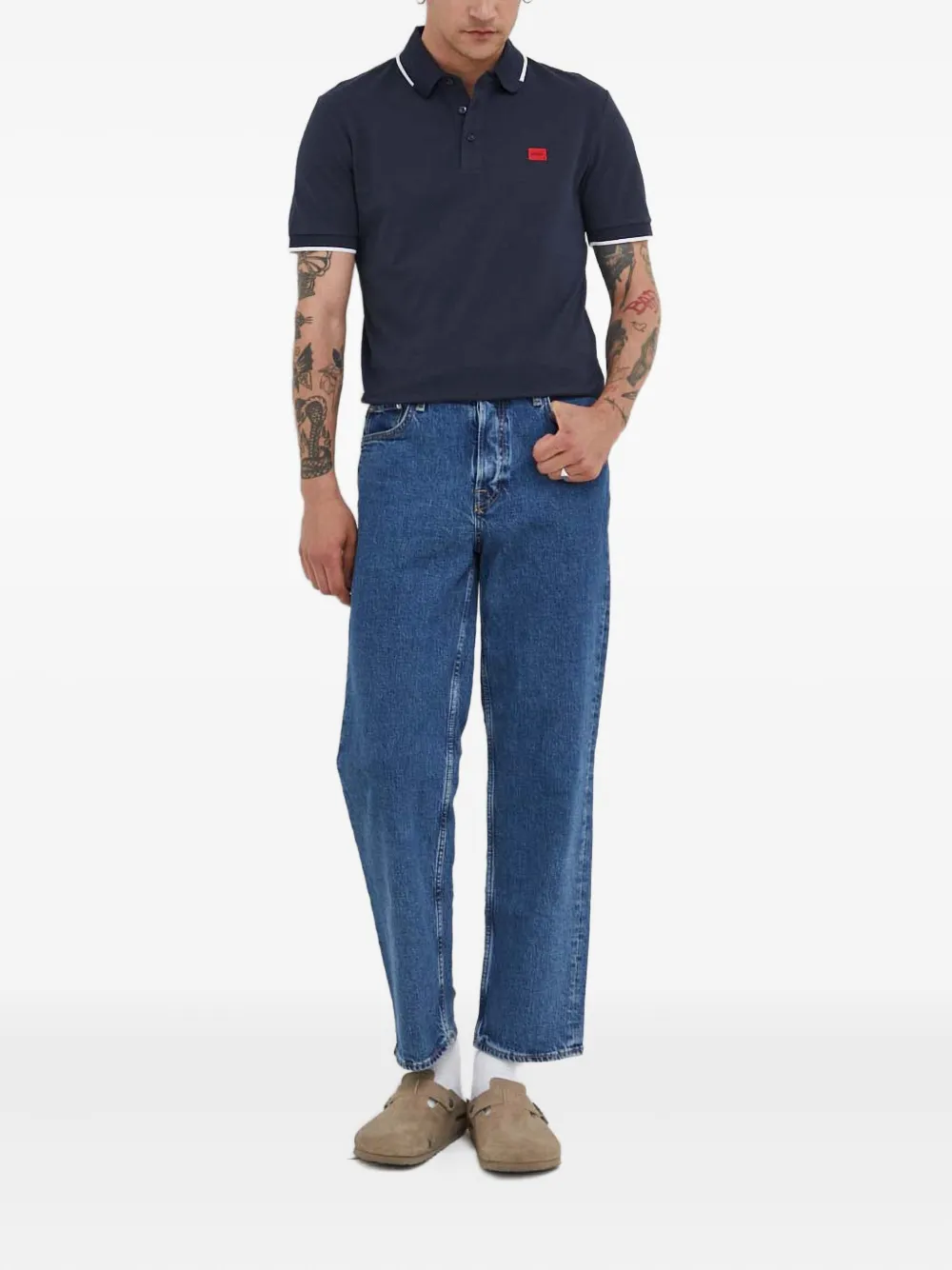 HUGO Poloshirt met logo - Blauw