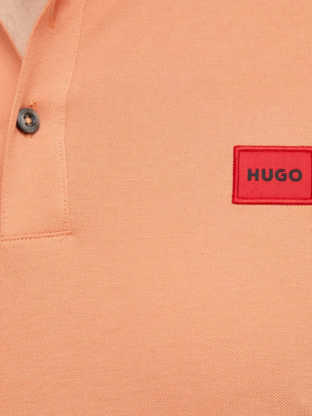 Hugo Boss Logo-patch Polo Shirt In Orange