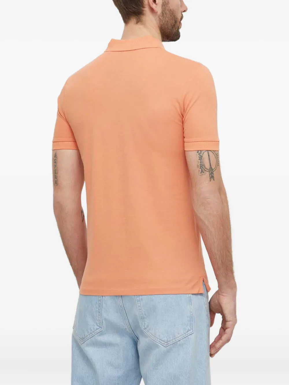 HUGO Poloshirt met logopatch - Oranje