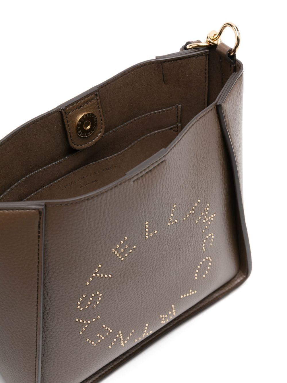 Shop Stella Mccartney Logo Cross Body Bag In Brown