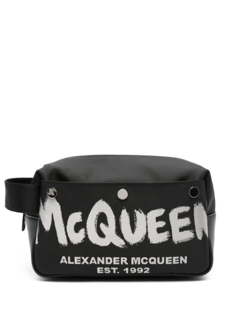 Alexander McQueen logo-print wash bag Men