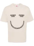 Ground Zero smile logo-print cotton T-shirt - Brown
