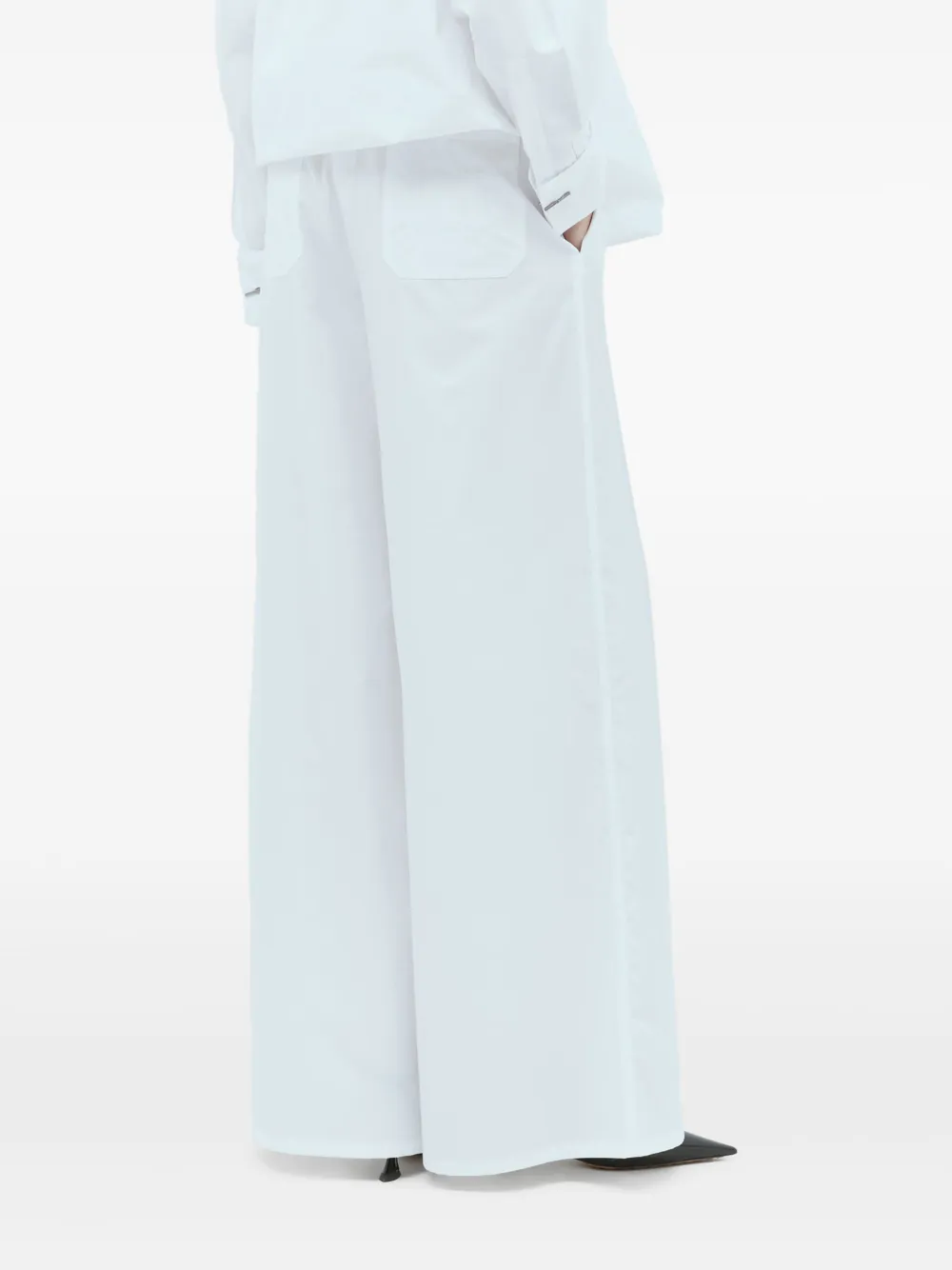 Max Mara Broek met geborduurd logo Wit