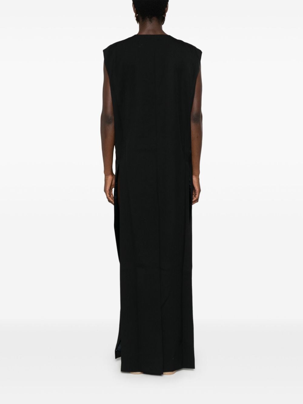 Shop Botter Twist-detailed Virgin Wool Maxi Dress In Black