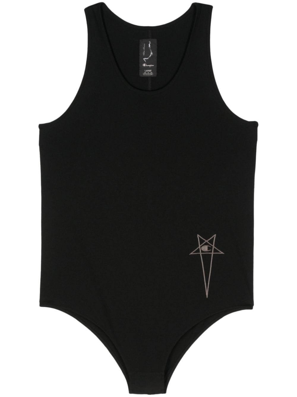 Shop Rick Owens X Champion Logo-embroidered Bodysuit In Black