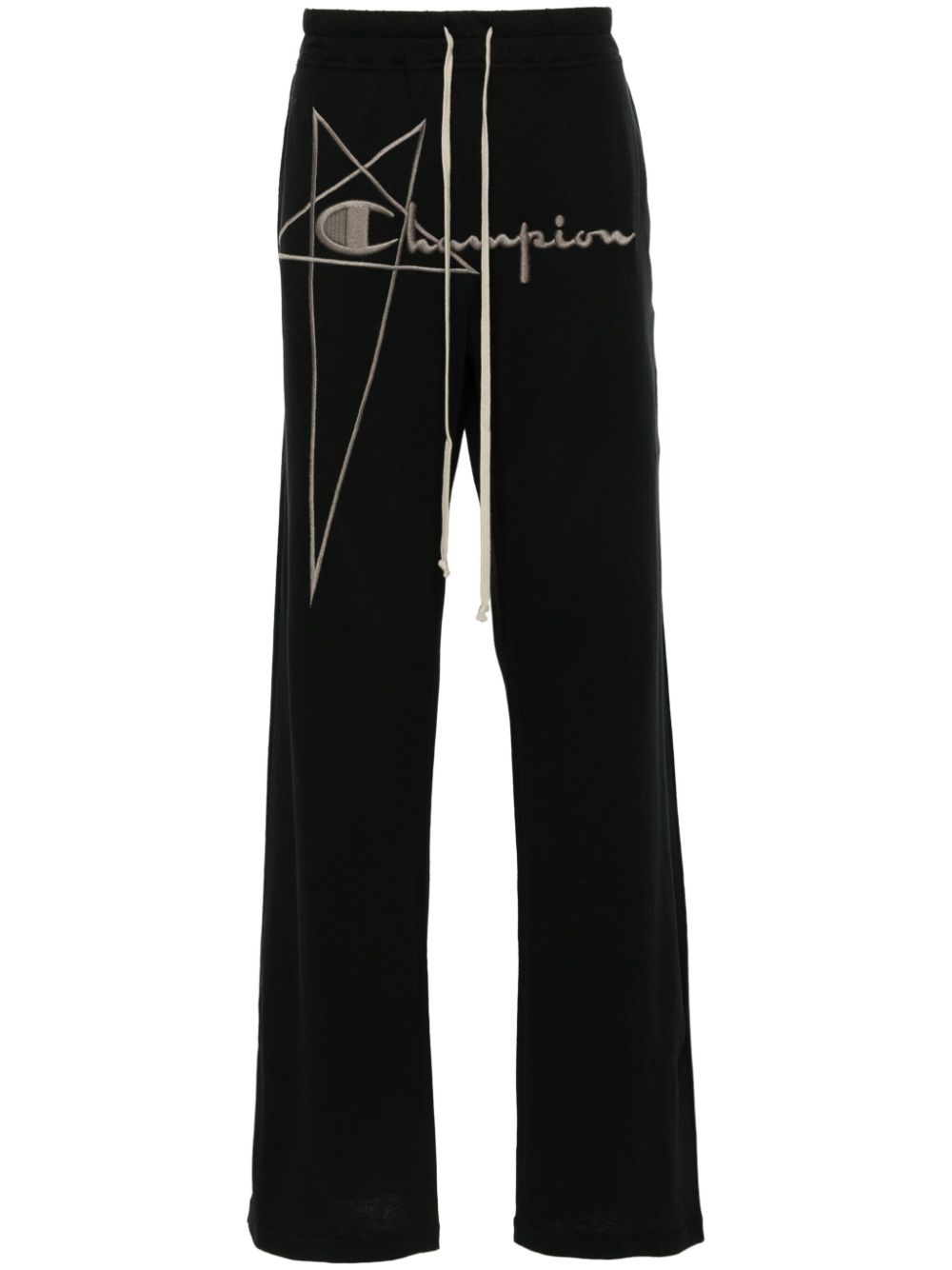 Shop Rick Owens X Champion Dietrich Logo-embroidered Track Pants In Black