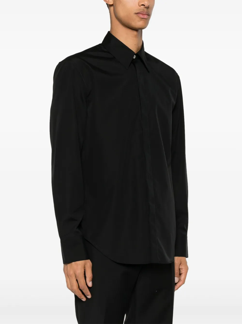 Shop Ferragamo Poplin Cotton Shirt In Black