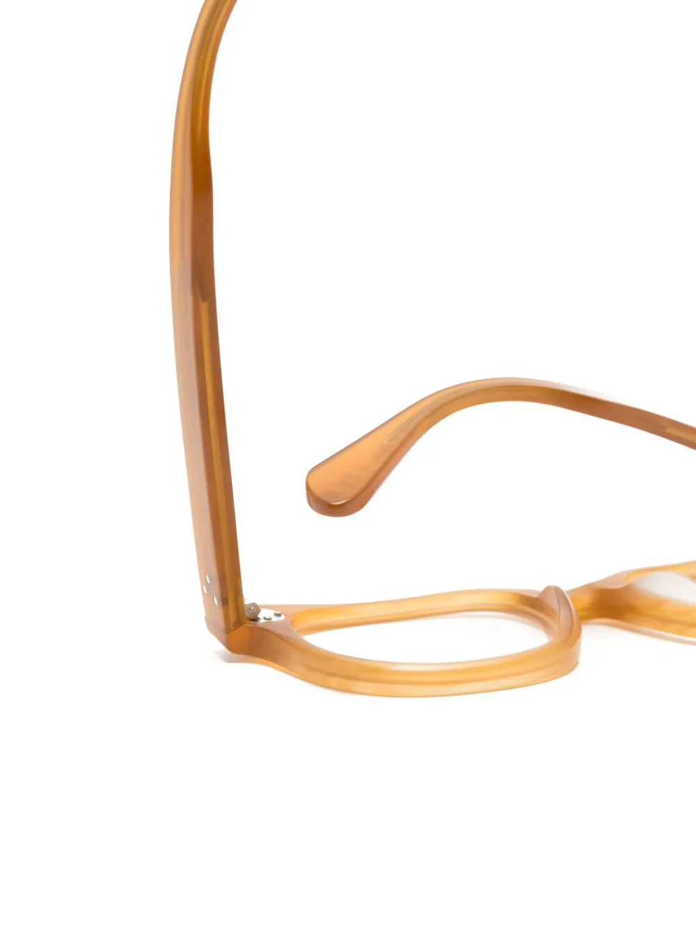 Oliver Peoples Bril met vierkant montuur Beige