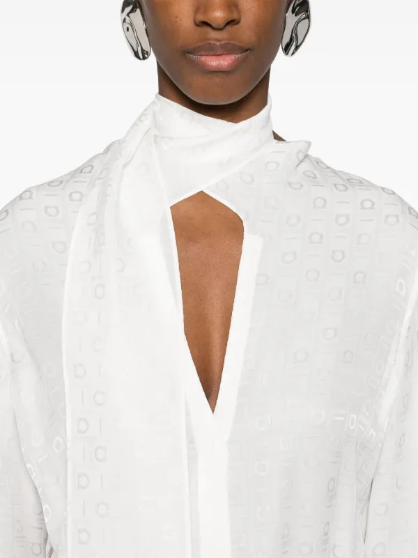 Ferragamo モノグラム シルクシャツ | ホワイト | FARFETCH JP